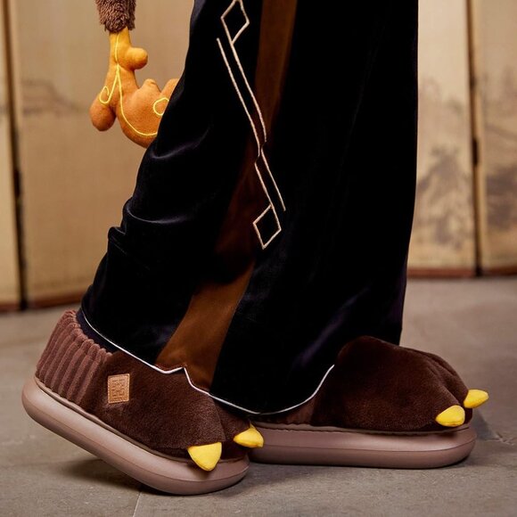 ⚡Women Brown Zhongli Impression Apparel Series Exuvia Fluffy Bedroom Slippers - Picture 4 of 6